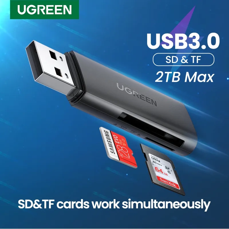 Leitor de Cartão USB 3.0 para SD Micro SD Ugreen