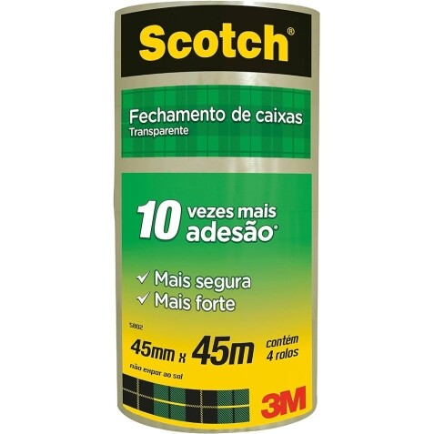 Scotch 3M Fita Empacotamento Transparente 45Mm X 45M 4 Unidades