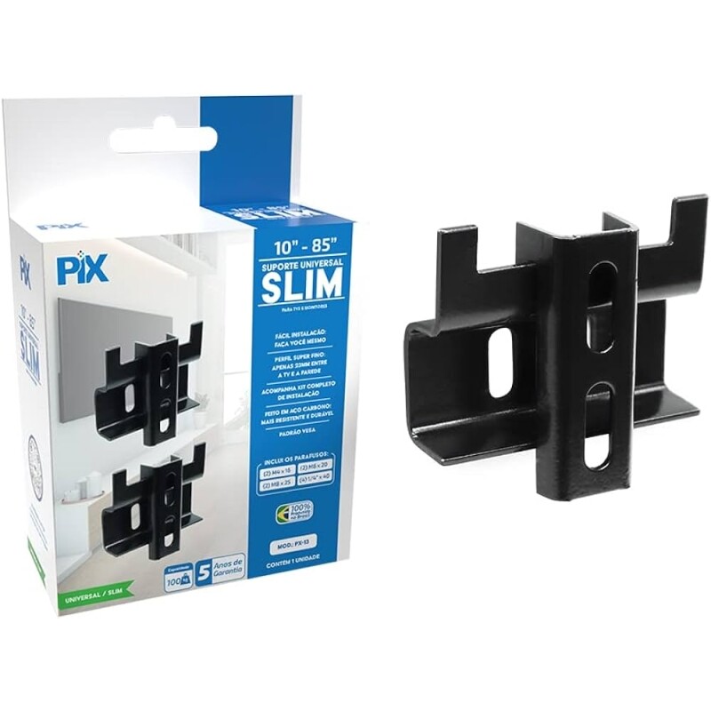 PIX Suporte Slim Universal TV LCD/LED 10' a 85' - Caixa