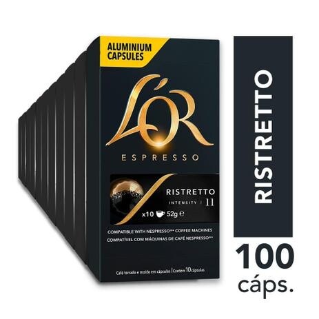 Kit 100 Cápsulas de Café L'or Ristretto