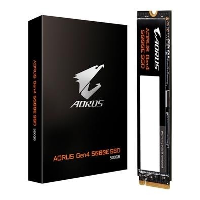 SSD Gigabyte AORUS Gen4 5000E 500GB PCI Express 4.0x4 NVMe 1.4 Leitura: 5000MB/s e Gravação: 3800MB/s - AG450E500G-G
