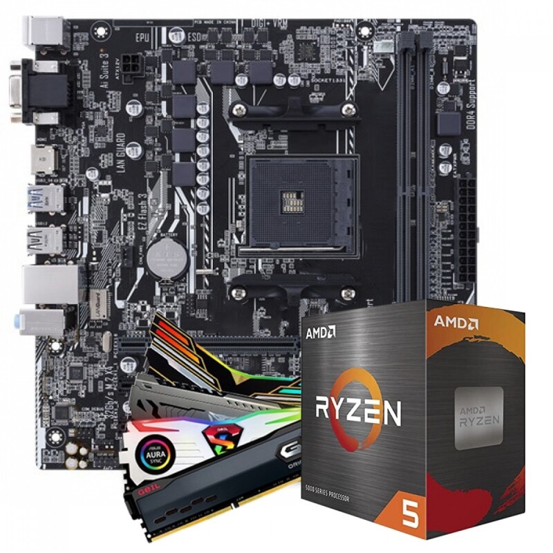 Kit Upgrade Processador AMD Ryzen 5 5600G + Placa Mãe Biostar A520MH + Memória RAM 16GB DDR4 - Upgrade1026