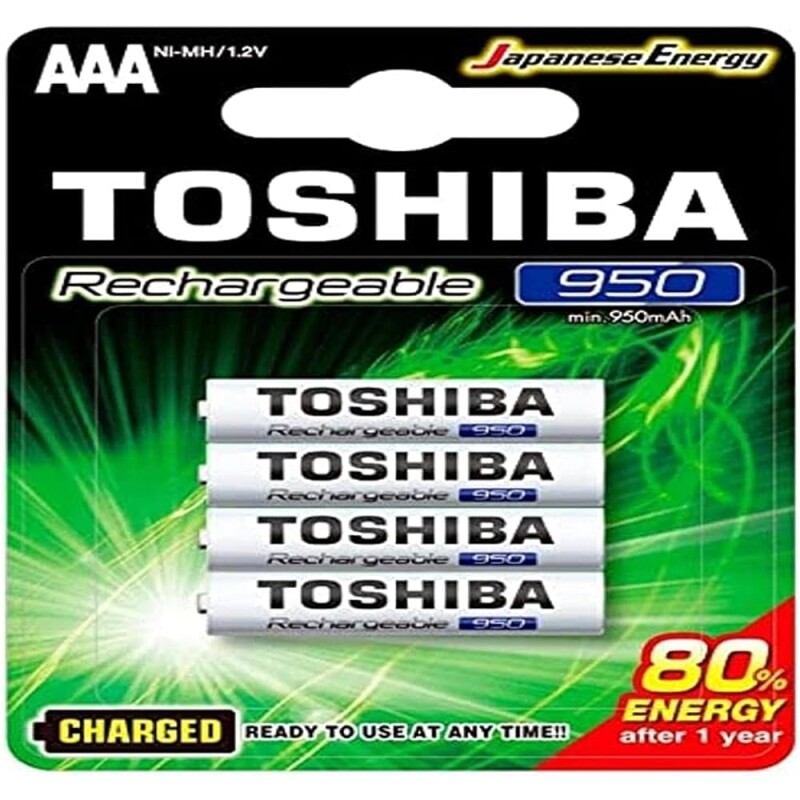 Pilha Recarregável Aaa 12v 950mah TNH3GAE Toshiba - 4 Unidades