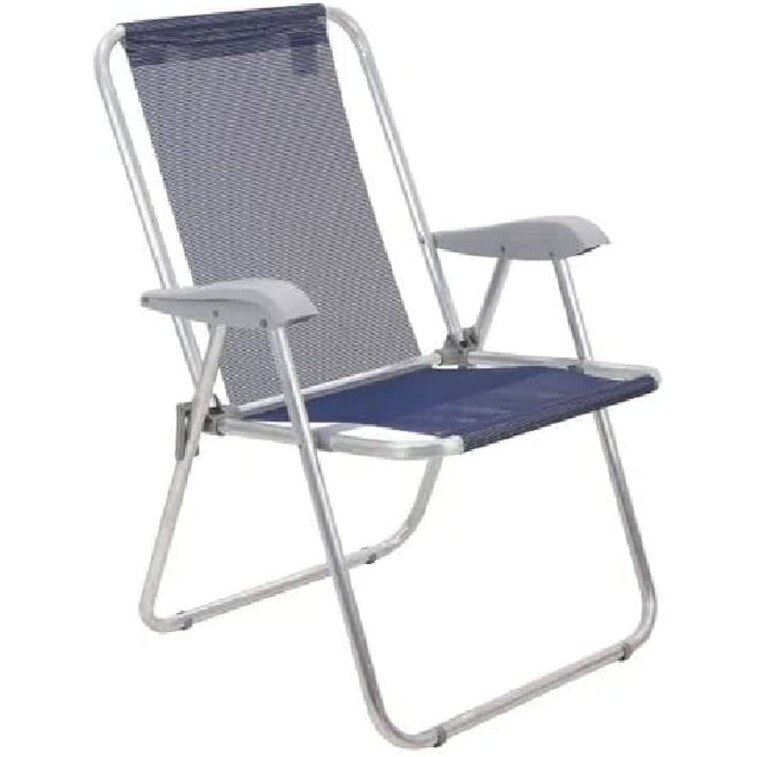 Tramontina Cadeira de Praia Creta em Alumínio Azul Escuro