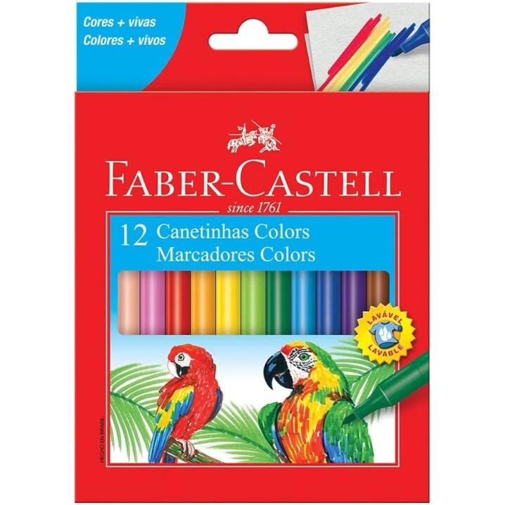 2 Pacotes Canetinha Hidrográfica Faber-Castell 12 Cores