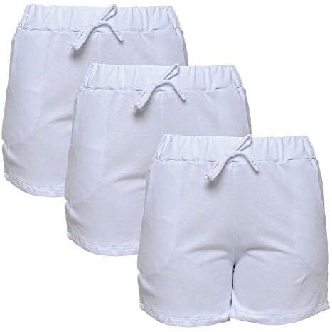 Kit com 3 Shorts de Moletim Style Feminino (Branco M)