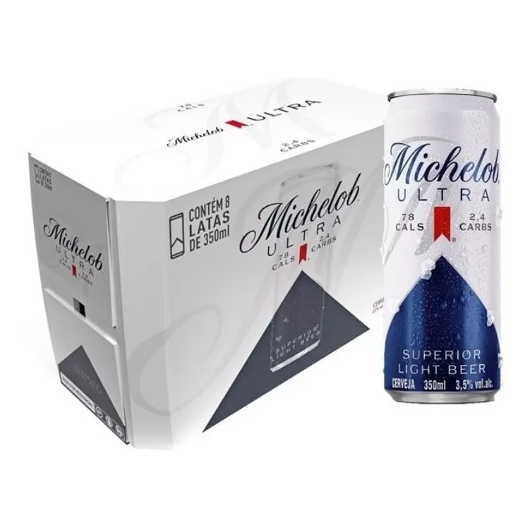 Cerveja Michelob Ultra Lata 350ml - Pack Com 8 Unidades
