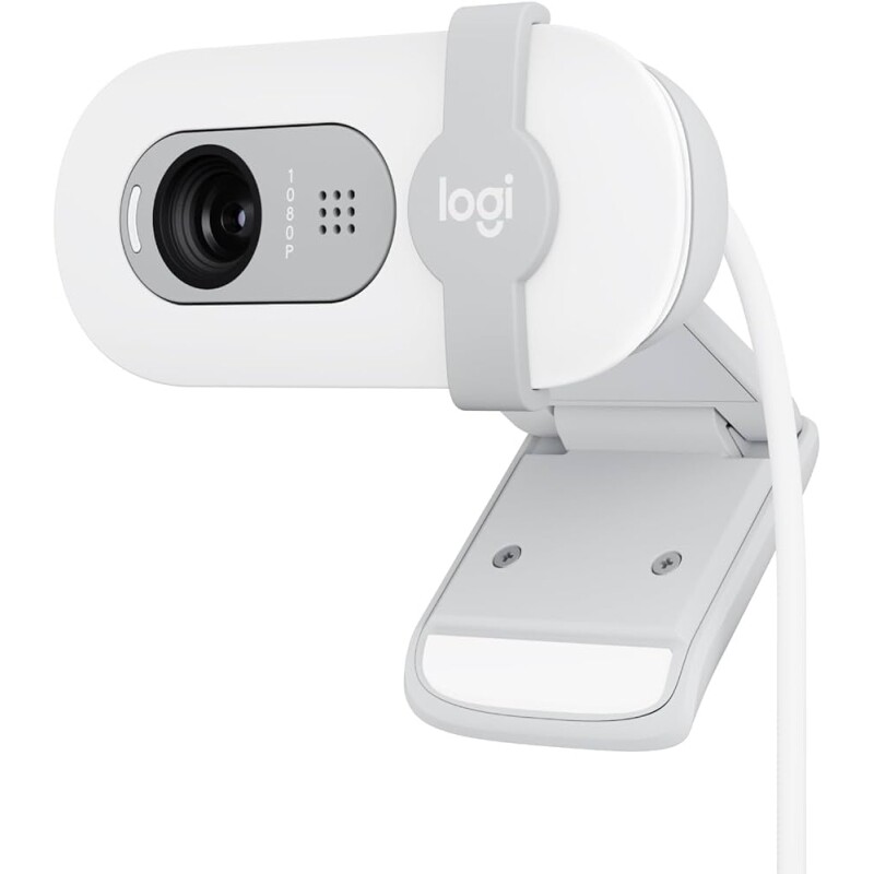 Webcam Full HD Logitech Brio 100 com Microfone Integrado Proteção de Privacidade Correção Automática de Luz e Conex