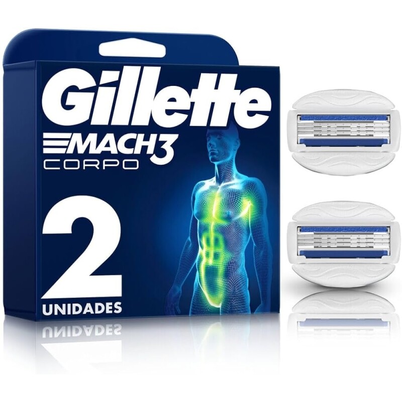 Gillette Mach3 Corpo Carga para Aparelho de Barbear com Barras de Gel Umectantes