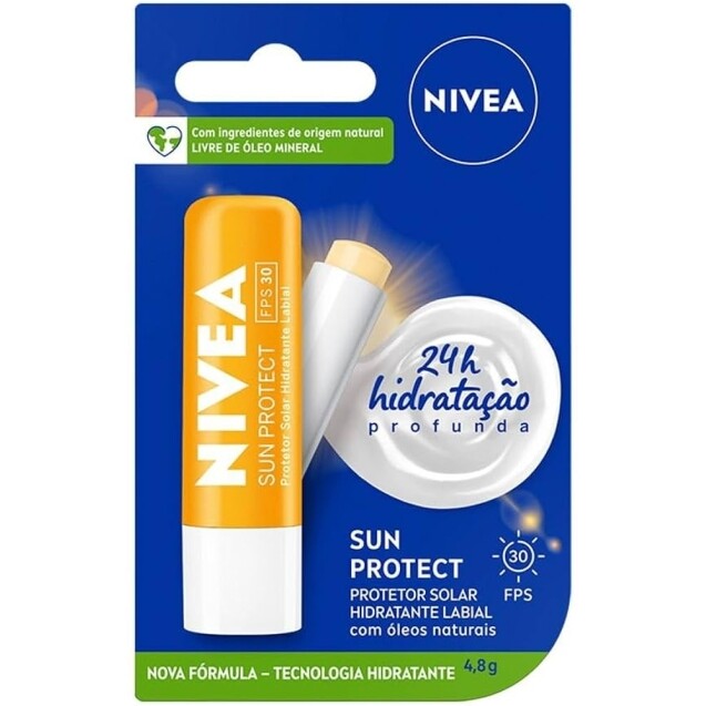 Protetor Solar Hidratante Labial Sun Protect Fps 30 Nivea - 4,8g