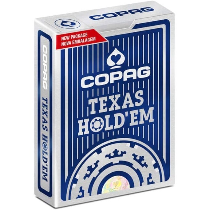 Baralho Poker Texas Hold'em Naipe Grande - Azul - Copag