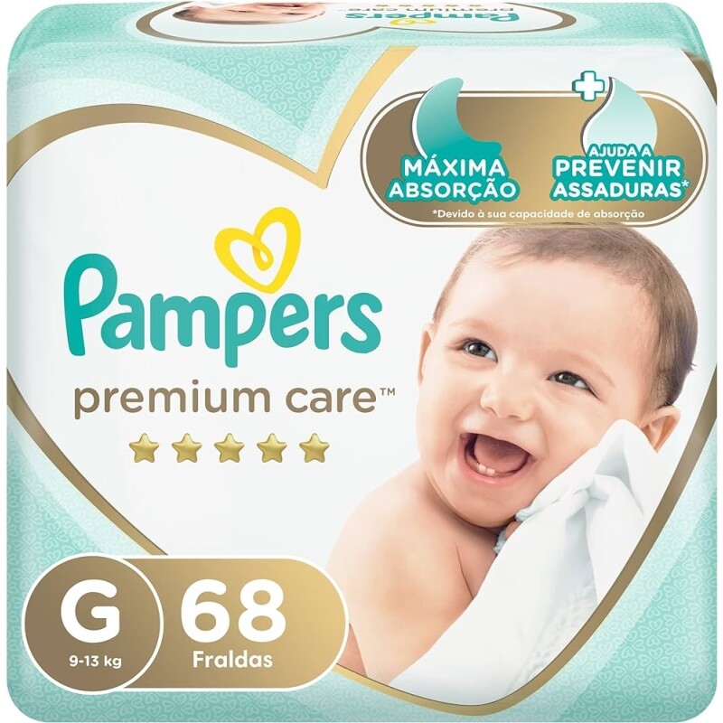 Pampers Fralda Premium Care G - 68 Unidades
