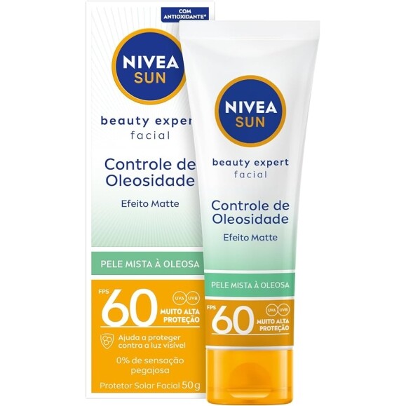Protetor Solar Facial NIVEA SUN Beauty Expert Controle de Oleosidade FPS 60 50g