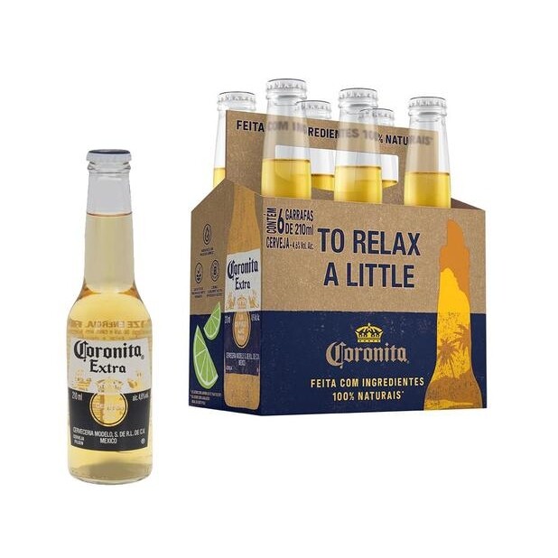 6 Unidades Cerveja Corona Coronita Extra Lager - 210ml