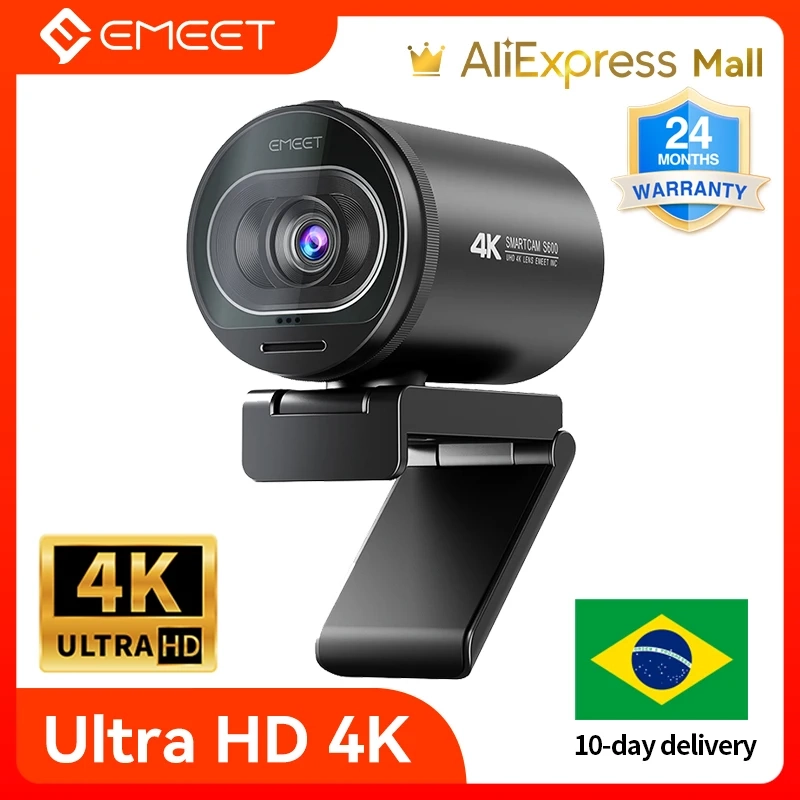 Webcam 4K TOF-Câmera de Foco Automático com Microfone para Chamadas de Vídeo HD USB 1080P 60FPS TOF Z