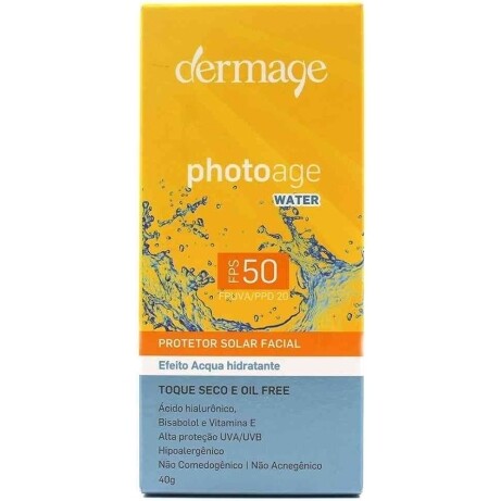 Protetor Solar Facial Dermage Photoage Water FPS 50 - 40g