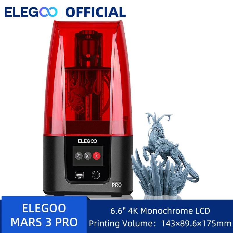 Impressora 3D Elegoo Mars 3 Pro com tela LCD 6,6"