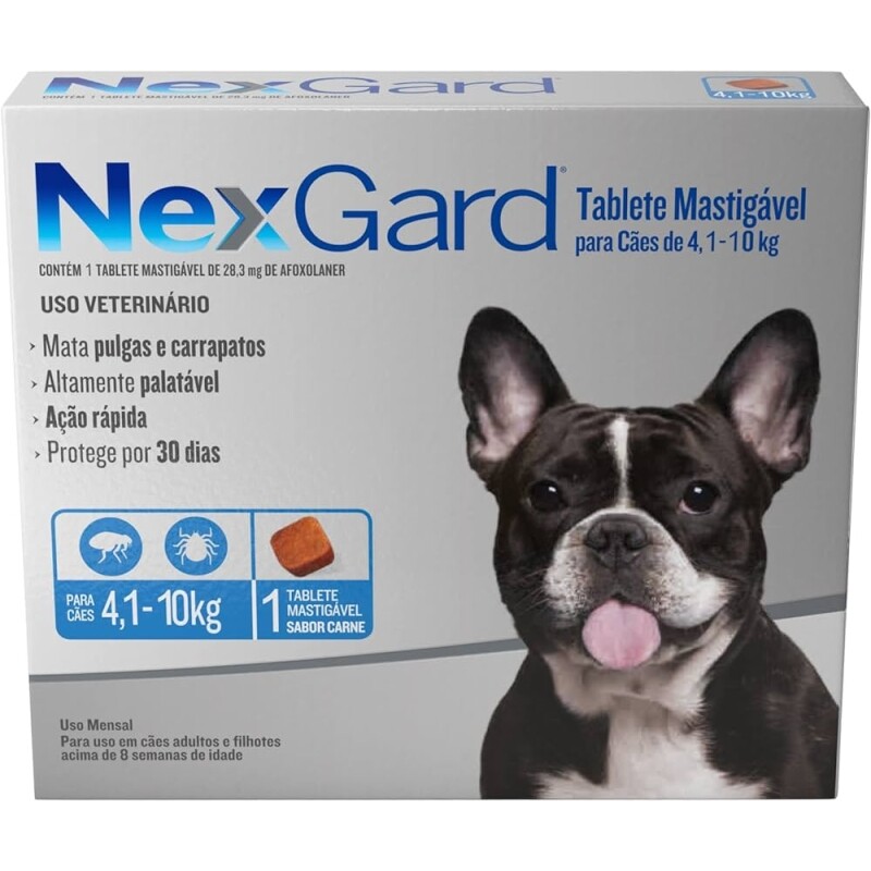 NexGard Antipulgas e Carrapatos para Cães de 41 a 10kg 1 tablete
