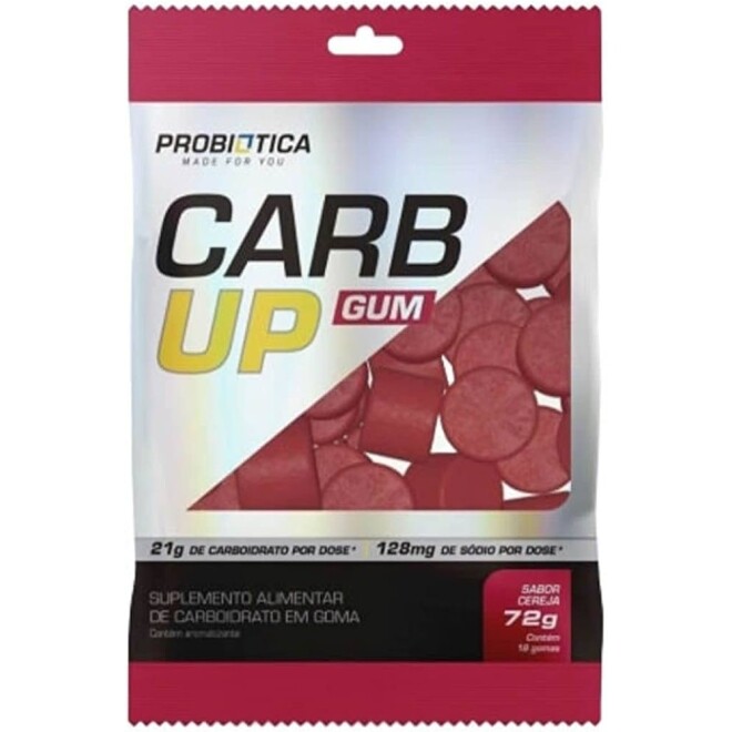 Carb Up Gum Cereja Probiótica 72g - 18 Gomas
