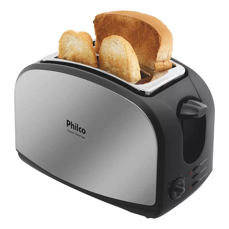 Torradeira French Toast Philco com 8 Níveis de Tostagem 900W
