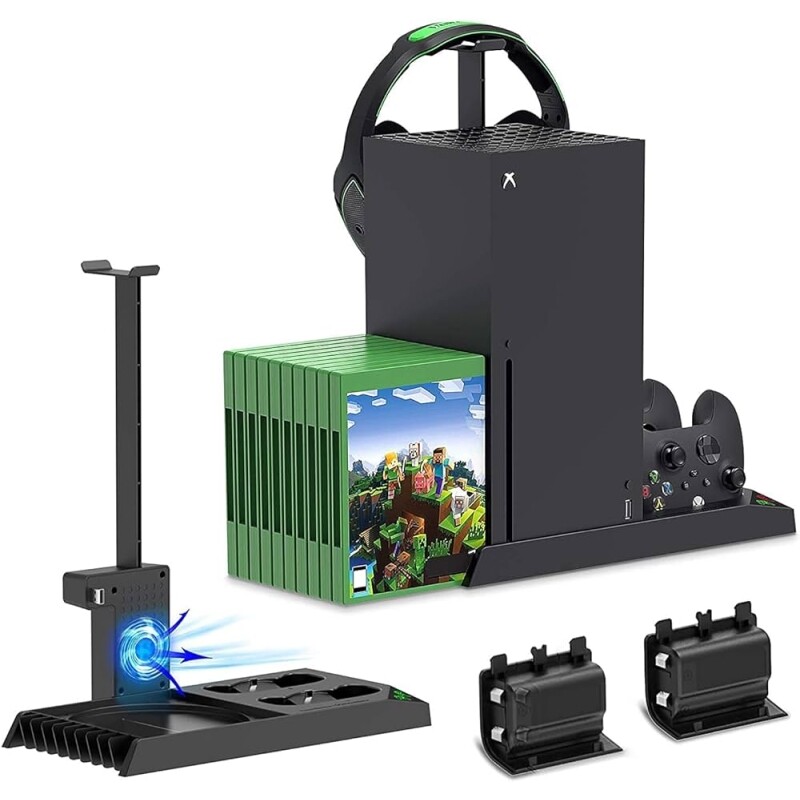 Suporte de Carregamento com Ventilador de Resfriamento para Console e Controlador Xbox Series X