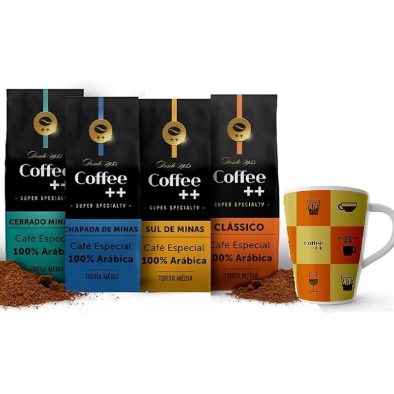 Kit Clássico e Fazendas Coffee Mais Café Super Especial Torrado e Moído 250g