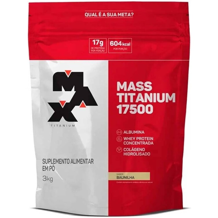 Max Titanium Mass Titanium 17500 (3Kg) - Sabor Baunilha