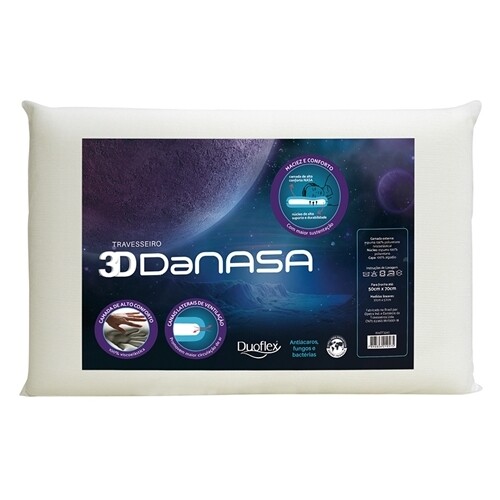 Travesseiro Duo 3D DaNasa 0.37x0.57x0.10cm