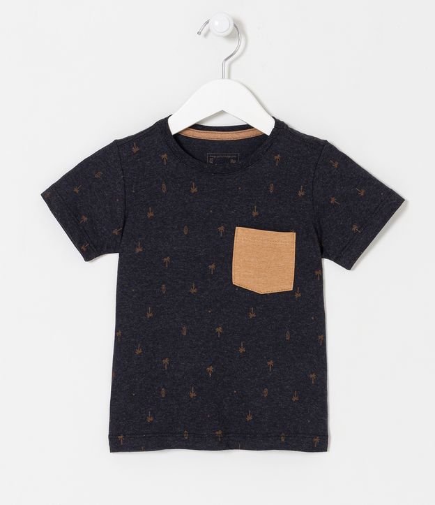 Camiseta Infantil com Estampa de Coqueiros - Tam 1 a 5 anos