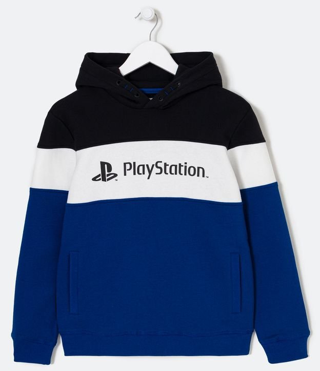 Blusão Infantil em Moletom com Estampa PlayStation - Tam 5 a 14 Anos