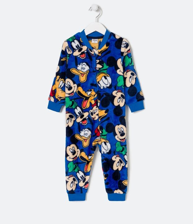 Pijama Jumper Infantil em Fleece com Estampa Mickey - Tam 1 a 4 Anos