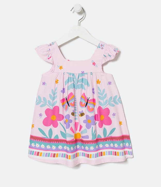 Vestido Infantil Estampa Estampa Flora - Tam 1 a 5 Anos