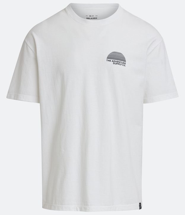 Camiseta Comfort em Meia Malha com Estampa Geométrica - Masculina Tam P