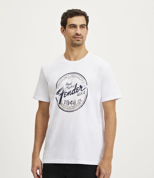 Camiseta Comfort em Algodão com Estampa Fender