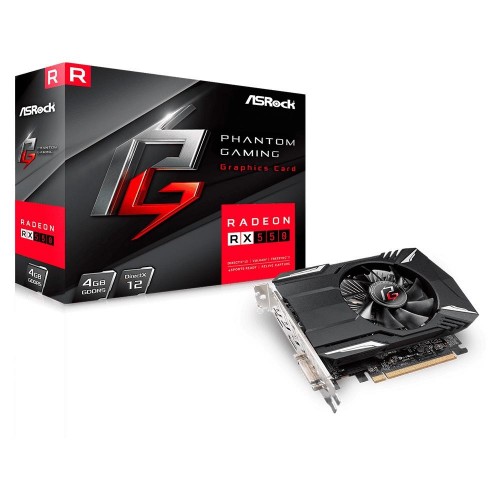 Placa de Vídeo ASRock AMD Radeon RX 550 Phantom Gaming 4GB GDDR5 128Bits 90-GA07ZZ-00UANF