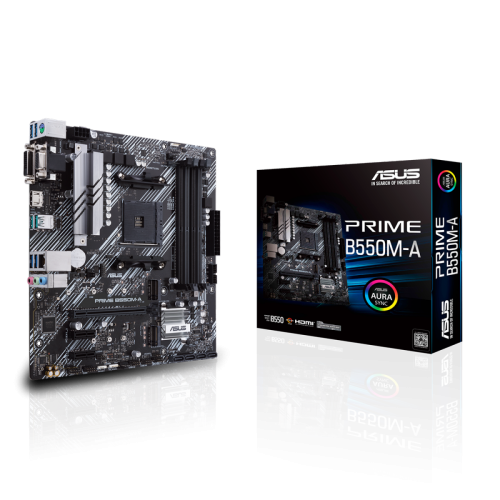 Placa Mãe Asus Prime B550M-A Chipset B550 AMD AM4 mATX DDR4 90MB14I0-C1BAY0