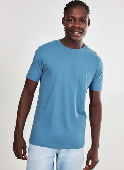 Camiseta básica cotton - azul - pp