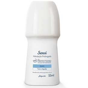 Desodorante Antitranspirante Roll On Feminino Sensi Suave Jequiti - Talco e Algodão - 55 ml