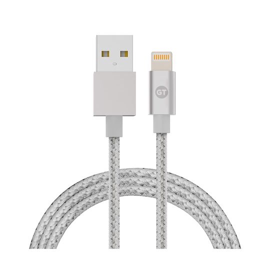 Cabo Lightning MFi para USB Nylon 1.2m - Silver | GT
