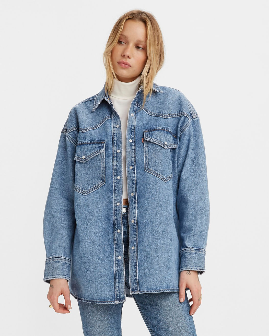 Camisa Jeans Levi's Dylan Oversized Western - Feminina