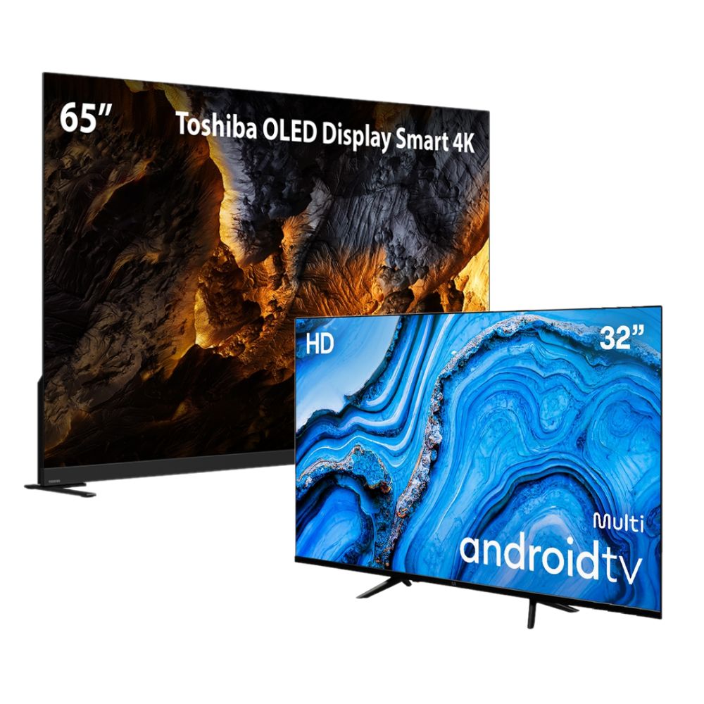 Smart TV 65 Toshiba OLED 4K + Smart TV 32'' HD Multi