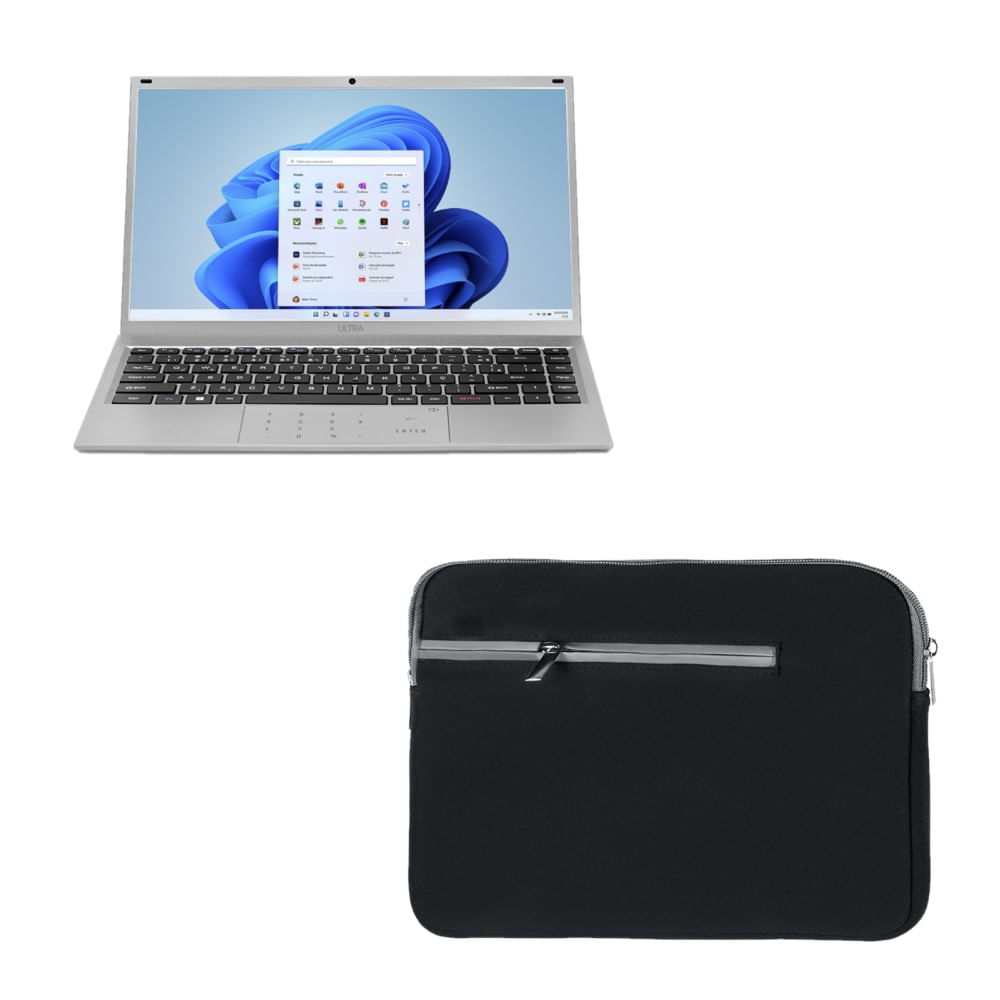 Notebook Ultra i3-10110U 4GB SSD 120GB 14,1" HD W11 - UB440 + Case Neoprene Notebook Multi - BO400