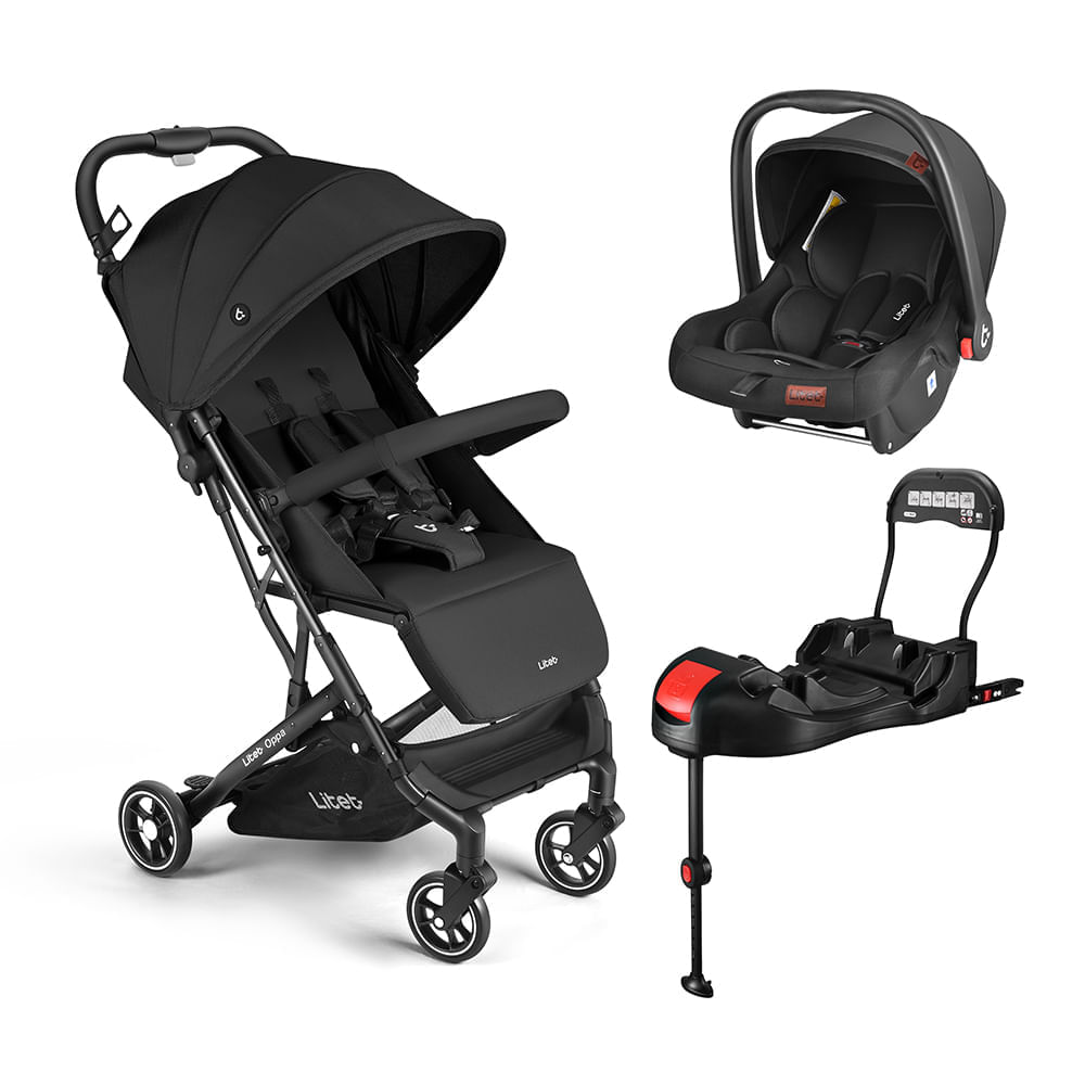 Combo Baby Carrinho Compacto 0-15 Kg Oppa Bebê Conforto e Base Isofix Para Bebês Conforto Litet - BB295K