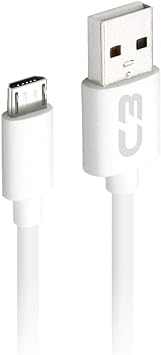 [+Por - R$9] C3Tech Cabo 2 metros USB para Micro USB Branco CB-M20WH