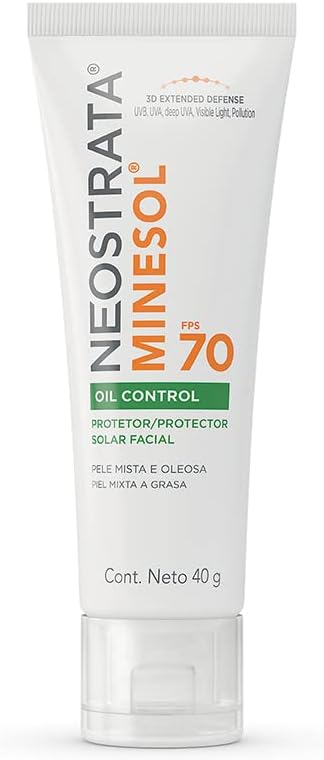 Neostrata Minesol Protetor Solar Facial Oil Control Sem Cor FPS 70,40g