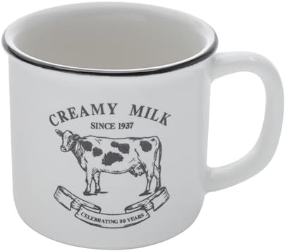 Lyor Creamy Milk Caneca de Porcelana, Branco/Preto, 230 ml