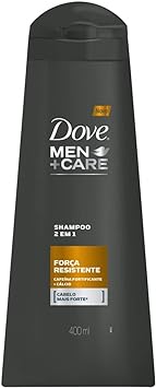 Shampoo Dove 2 em 1 Cafeína Fortificante Mais Cálcio Men+Care Força Resistente Frasco 400ml
