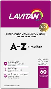 Suplemento Vitamínico Mineral A-Z para Mulher Lavitan 60 cápsulas