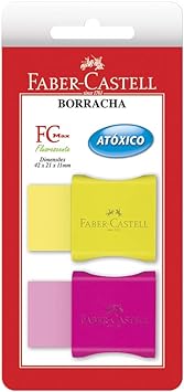 Faber-Castell SM/107024F FC Max Fluorescente - Borracha com Cinta Plástica Cores Sortidas Neon