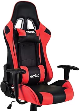Moob Cadeira Gamer Reclinável GT Racer Com Almofadas para Lombar e Pescoço Preto/Vermelho
